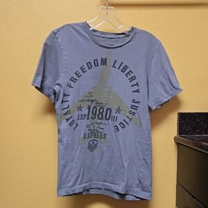 Express Men's Gray Graphic T-Shirt